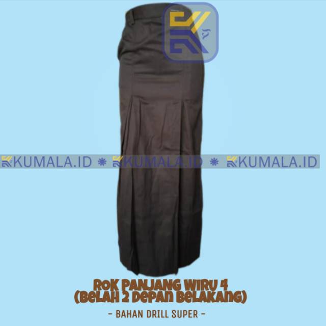 Jual Seragam Sekolah Rok Panjang Coklat Model Wiru 4 Belah Dua Depan ...