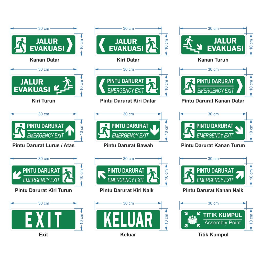 Jual Terlaris Rambu Jalur Evakuasi - Exit 30cm x 10cm Akrilik + Sticker ...