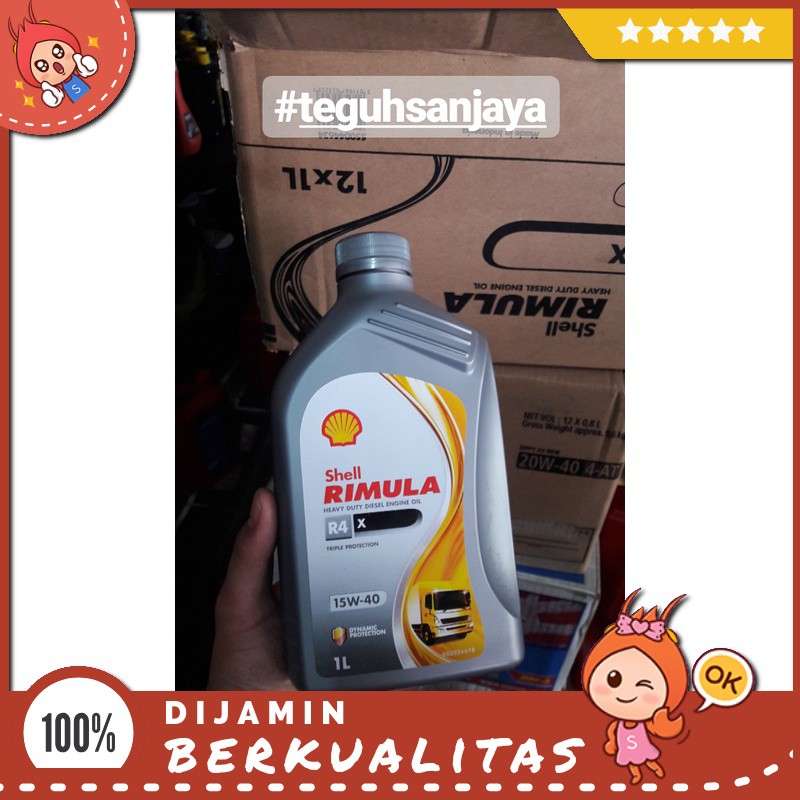 Jual Oli Shell Rimula R4X Diesel 15W-40 1 Liter Sparepart Motor Murah ...
