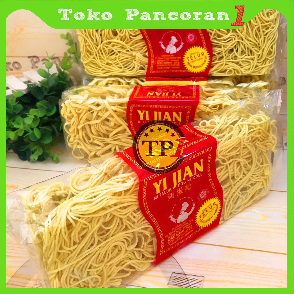 Jual Mie Telur Yi Jian egg Noodle 200 Gram / Mie instan Kecil Lebar