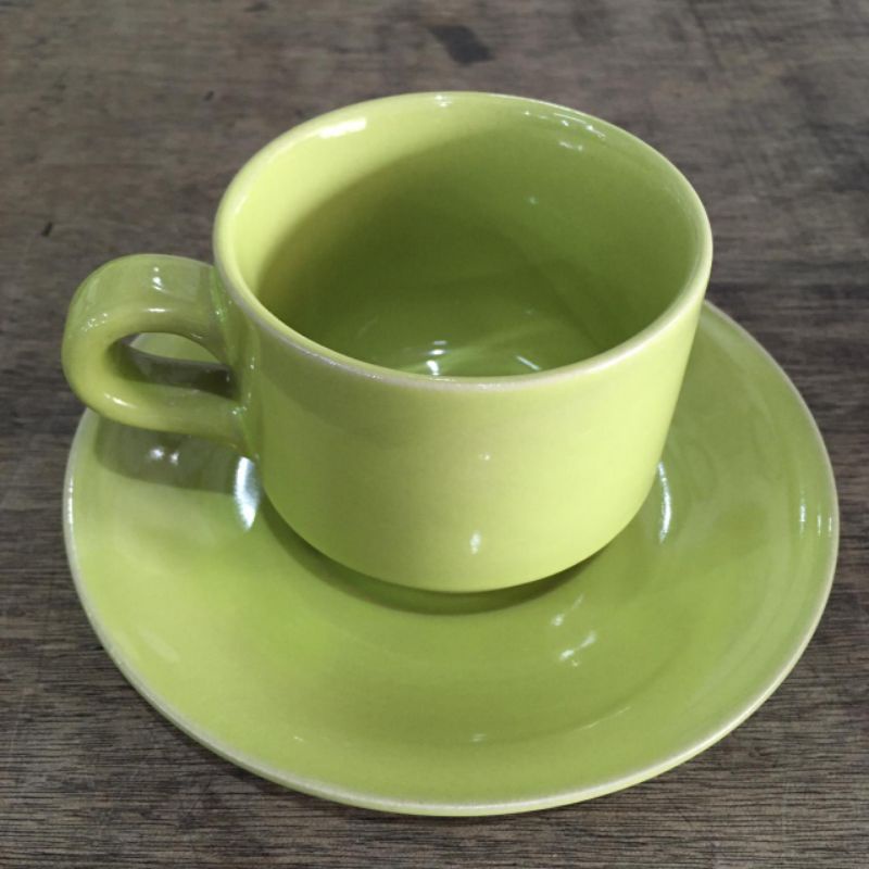 Jual Cangkir Keramik Warna Lucky Cangkir + Tatakan | Shopee Indonesia