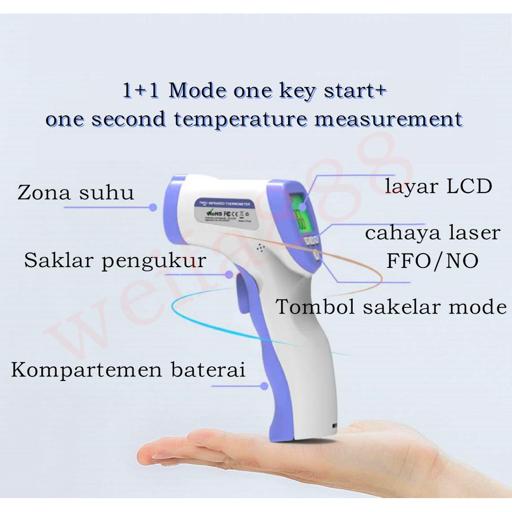 Jual Termometer DT8826 dan HG01 Infrared Thermometer Gun / Termometer ...