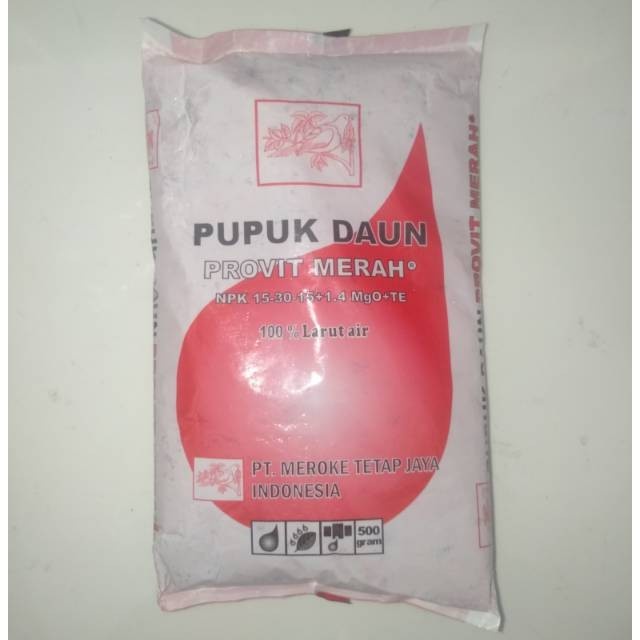 Jual PUPUK MEROKE PROVIT MERAH NPK 500 GRAM KEMASAN PABRIK NPK DAUN ...