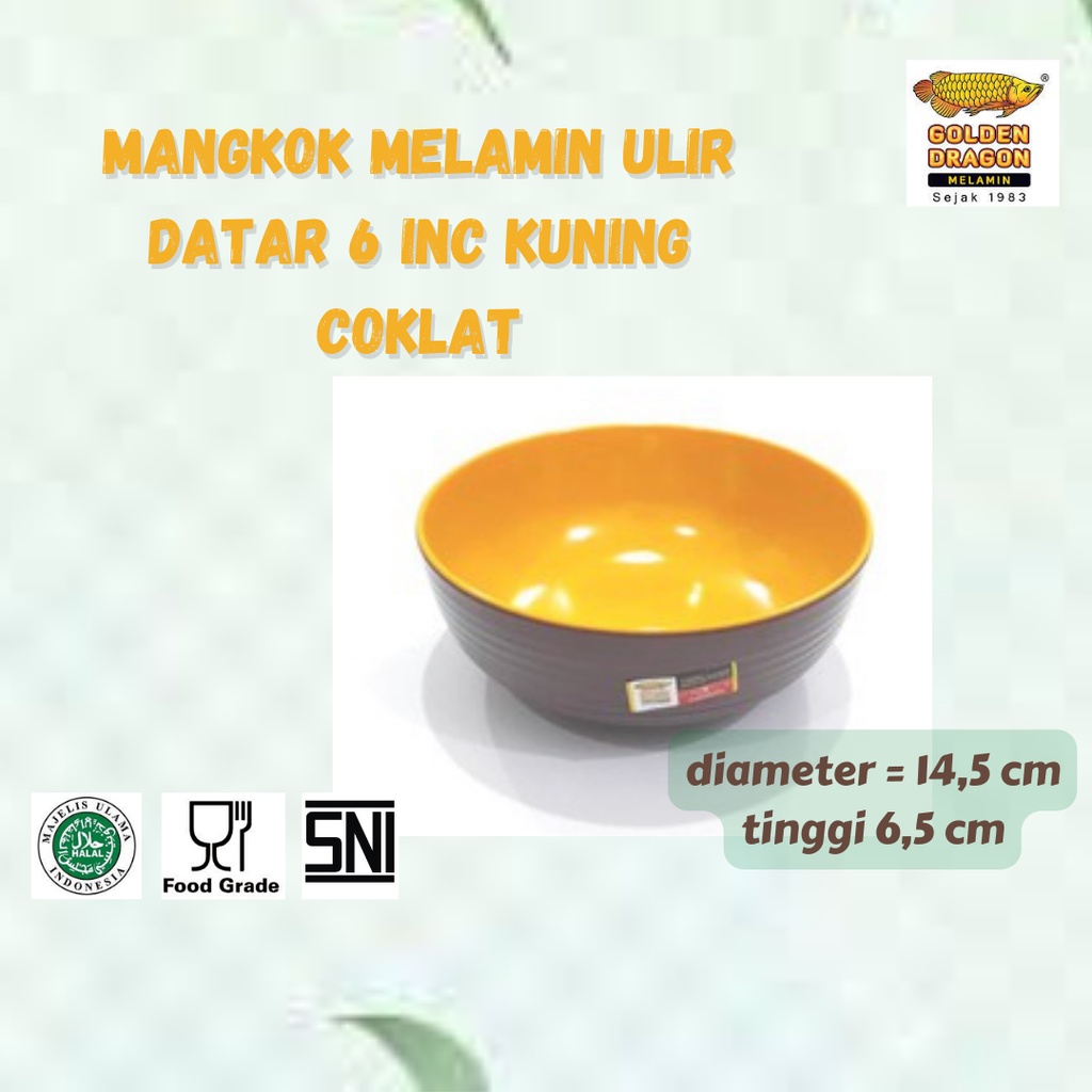 Jual Mangkok Mie Ayam Melamin W06a5 Mangkok Saji 6 Inc Kuning Coklat