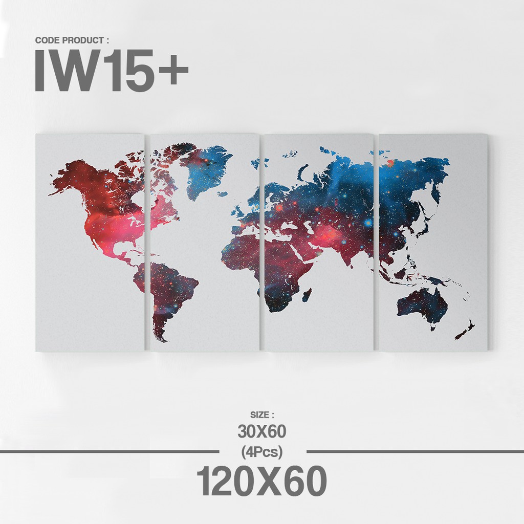 Jual [120x60cm] Wall Decor Hiasan Poster Dinding Desain Peta Dunia ...