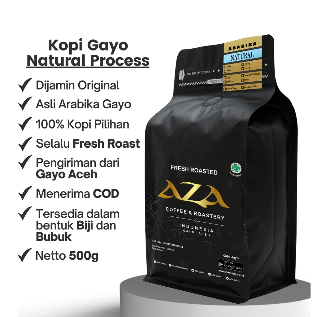 Jual Kopi Arabika Gayo Aceh Natural Coffe 500g-Kopi Biji/…