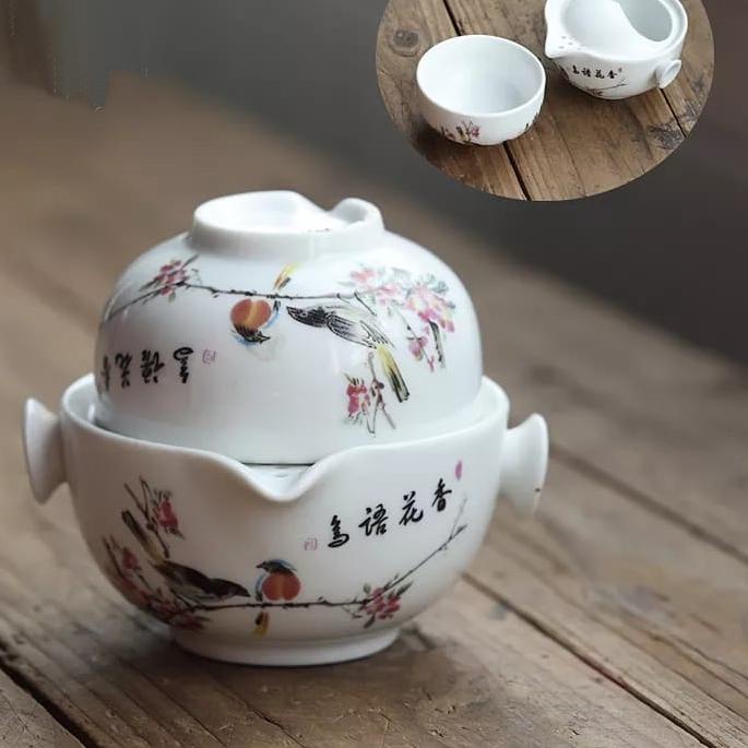 Jual Model Baru Yum Cha Classic Chinese Tea Set Yan Cha Teko Cangkir Poci Keramik Peralatan 3880