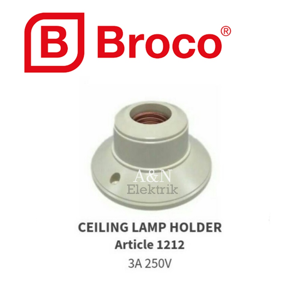 Jual Fitting Plafon Broco Bulat 1212, Fitting Lampu / Rumah Lampu Broco ...