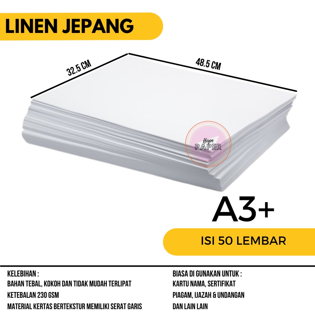 Jual Kertas Linen A3 Plus Isi 50 Lembar Kertas Linen A3 Shopee