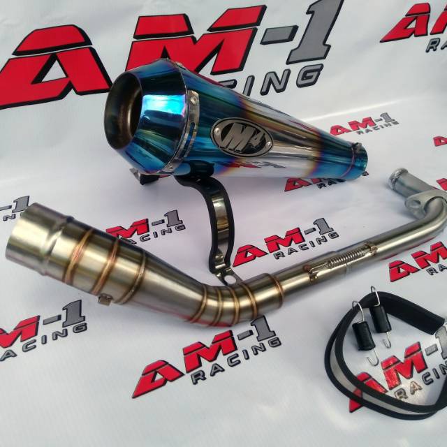 Jual Kenalpot Knalpot Racing M4 Biru New Pcx 160 Pcx160 Nmax New 155 ...