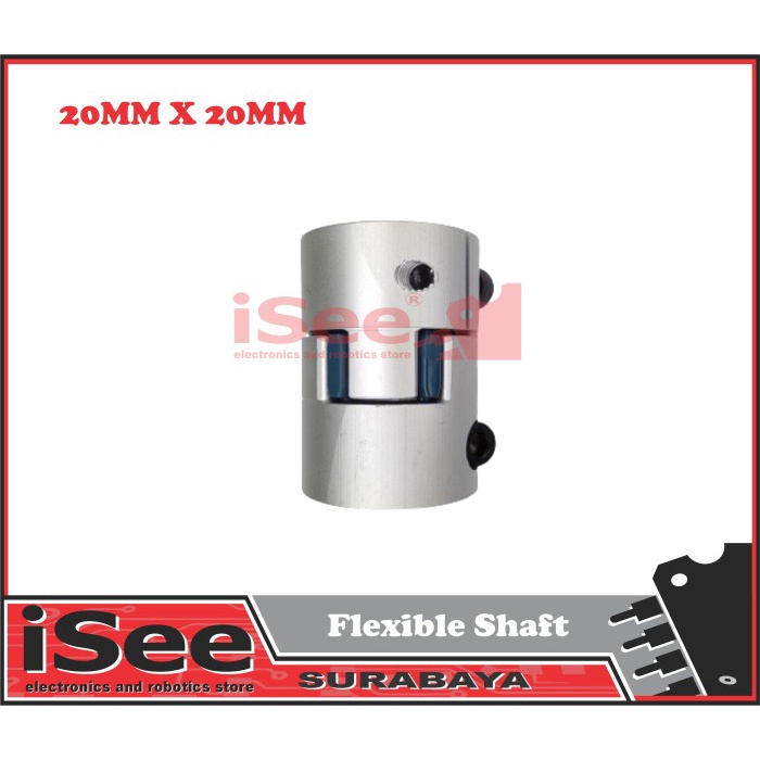 Jual Sleeve Flexible Shaft 20x20 mm Coupling Motor Coupler D40L55 CNC ...