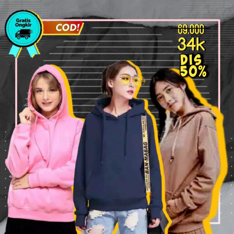 Sweater hoodie best sale wanita polos