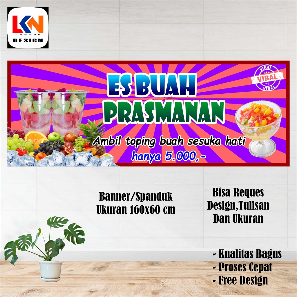 Jual Spanduk Es Buah Prasmanan Shopee Indonesia