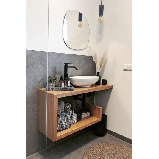 Jual wastafel kabinet kamar mandi rak dinding solid tebal 2.5 - 3 cm ...
