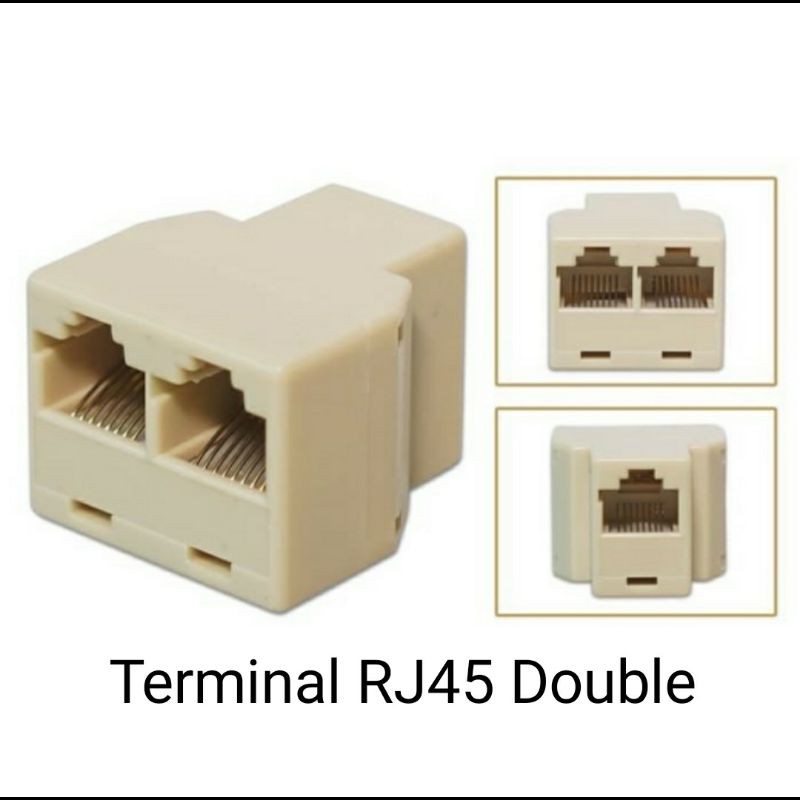 Jual Terminal RJ45 Double - Sambungan Kabel LAN - Barrel Double Input ...