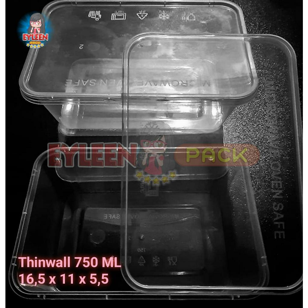 Jual Thinwall 750 Ml Rectangle Food Container Kotak Makan Plastik