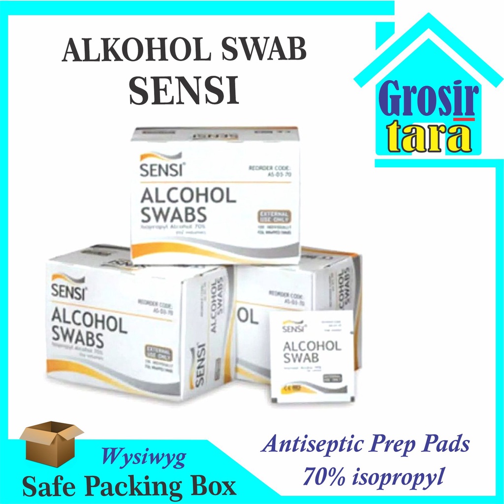 Jual Alkohol Swab Sensi Alkohol Tissu Premium Swabs Box Isi Pcs