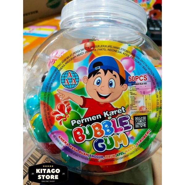 Jual Permen Karet Bubble Gum Viral 1 Toples Isi 50 Pcs Shopee Indonesia