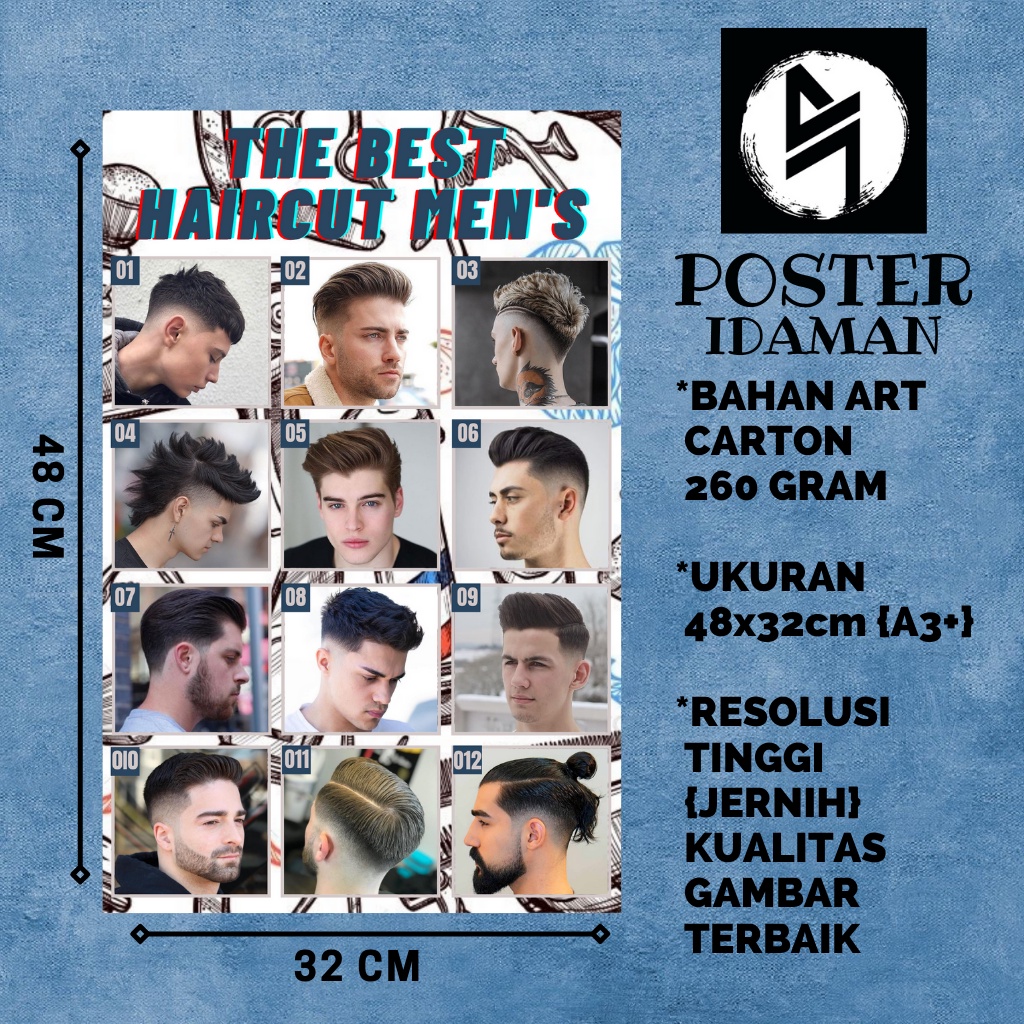 Jual Poster Idaman Poster Barbershop Terbaru Poster Pangkas Rambut Pria 2023 Poster 