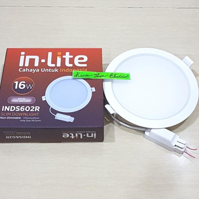 Jual INLITE Downlight Panel Slim LED Inbow 16W Bulat INDS602R PUTIH ...