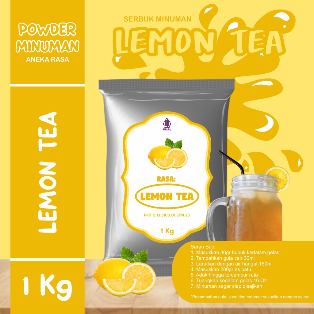 Jual Bubuk Serbuk Minuman 1kg Rasa Teh Lemon Bubuk Minuman Kekinian Standar Instan Drink Lemon 1795