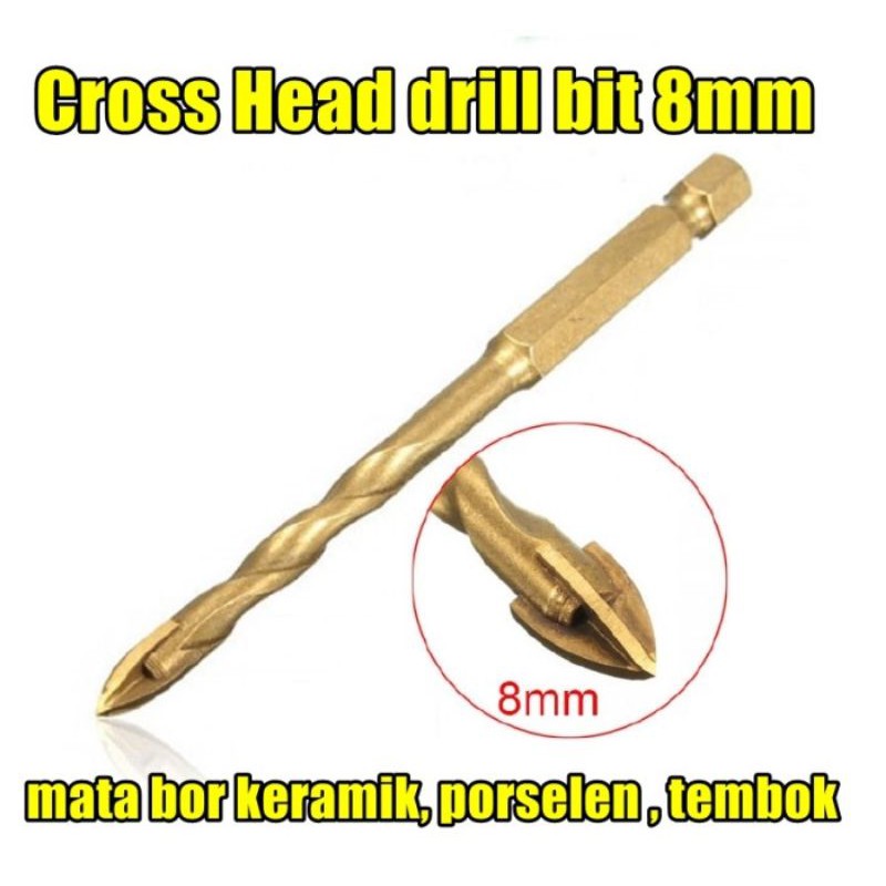 Jual Mata Bor Tombak Kayu Kaca Mm Cross Head Spear Mata Bor Keramik Tembok Panjang Mm