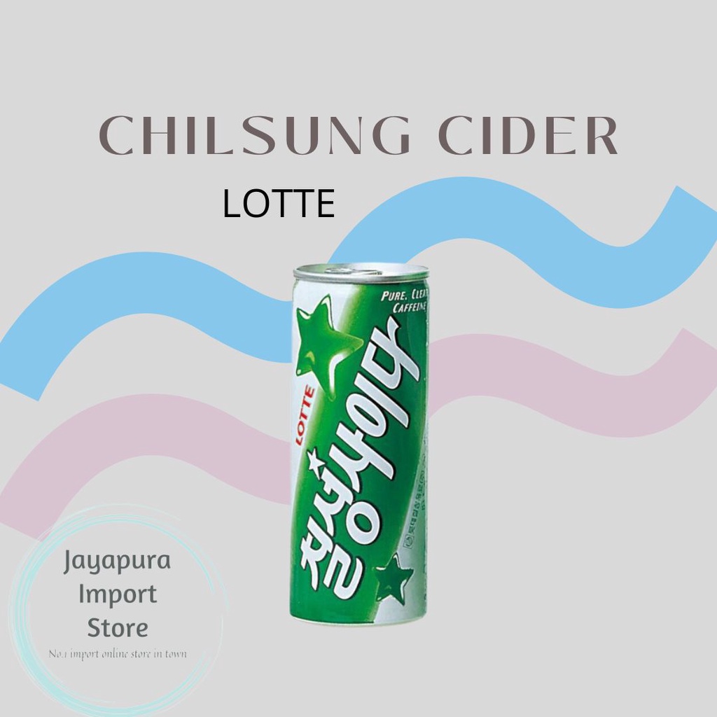 Jual LOTTE CHILSUNG CIDER 250 ML (AIR BERKARBONASI RASA LEMON KOREA
