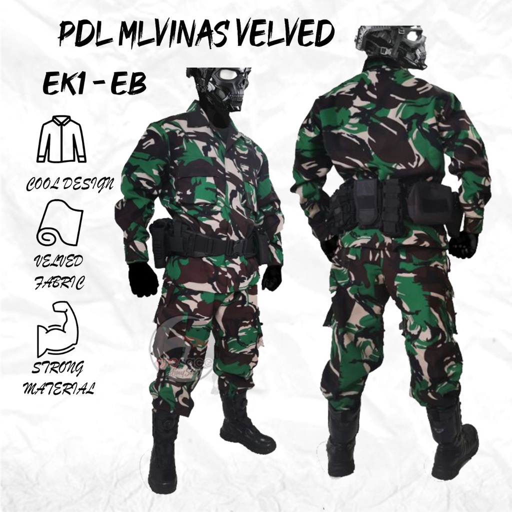 Jual Setelan Baju Pdl Tni Bahan Velbed Premium Loreng Malvinas Pdl