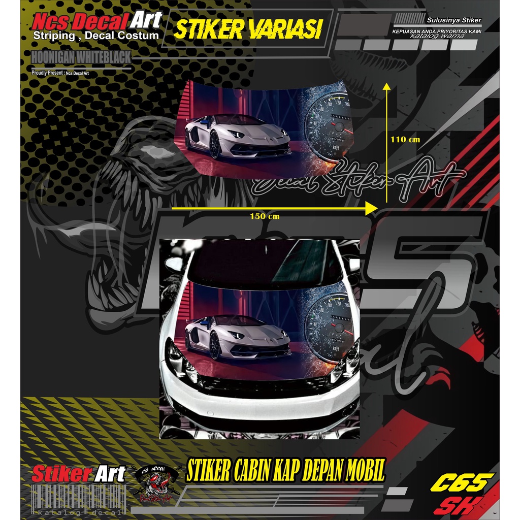 Jual stiker mobil stiker cap mobil stiker kap depan mobil sticker ...
