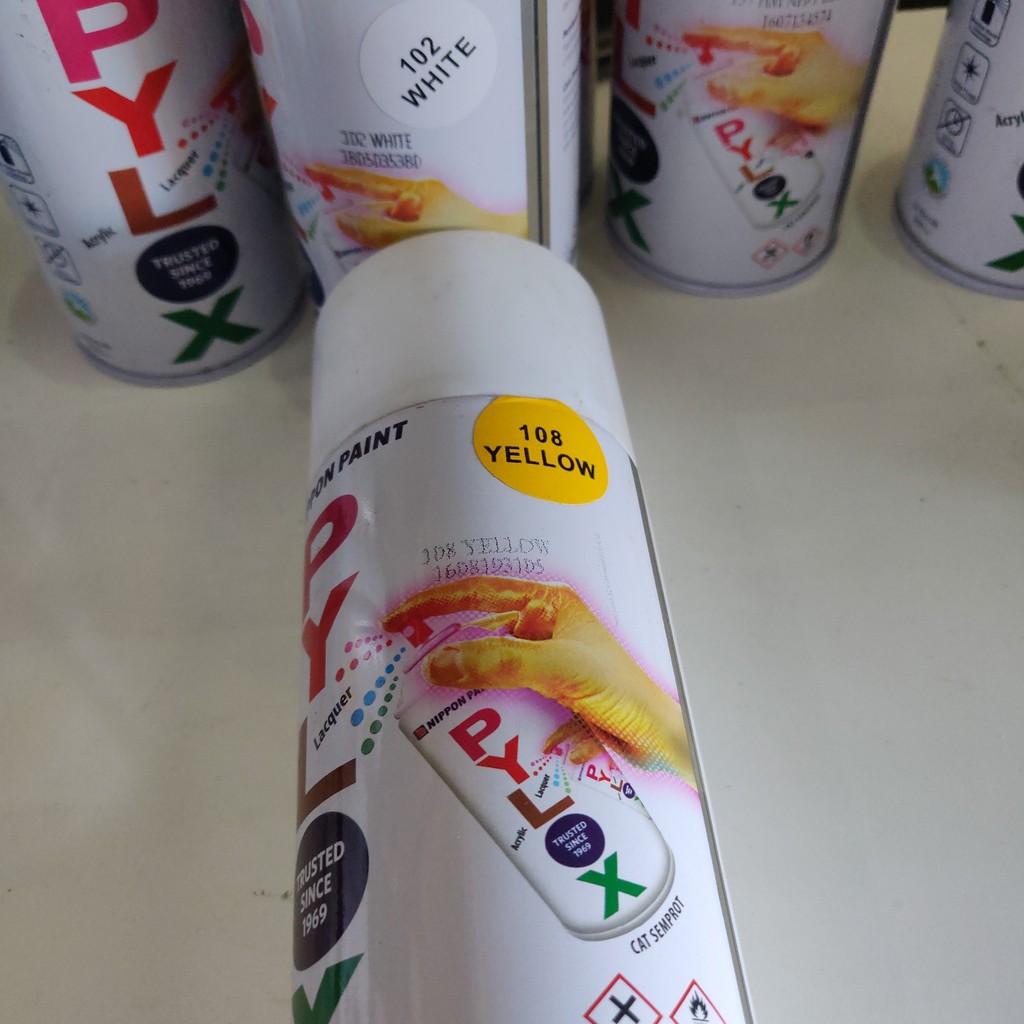 Jual PYLOX NIPPON PAINT YELLOW 108 KUNING CAT SEMPROT CAT BODY300cc