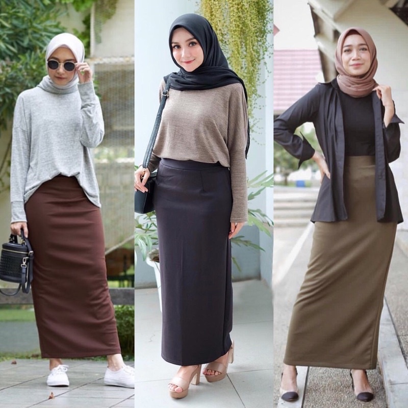 Jual Rok Span Scuba Panjang | Shopee Indonesia