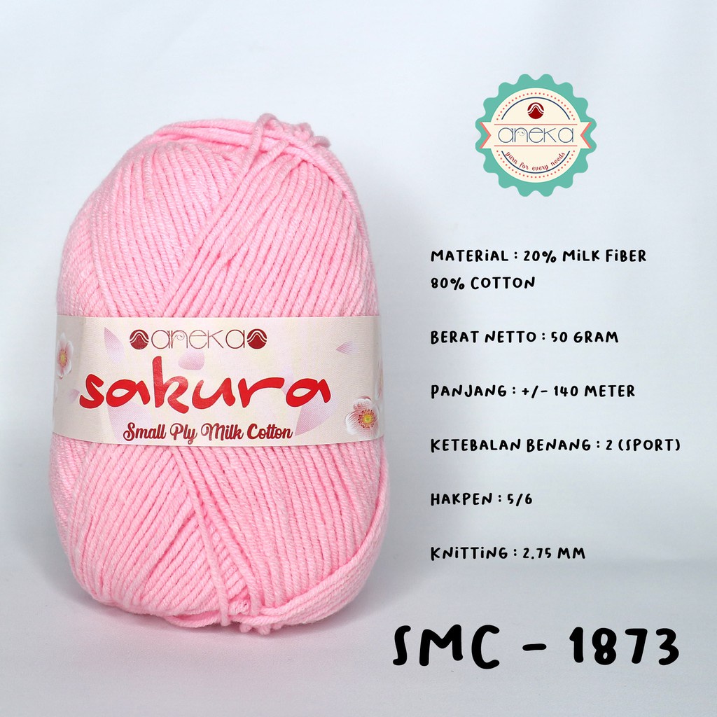 Jual Benang Rajut Katun Susu 4 Ply / Sakura SMALL PLY Milk Cotton Yarn ...