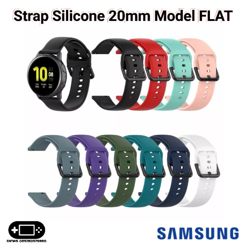 Jual Strap Silicone 20mm FLAT Samsung Gear S2 S4 Classic Sport