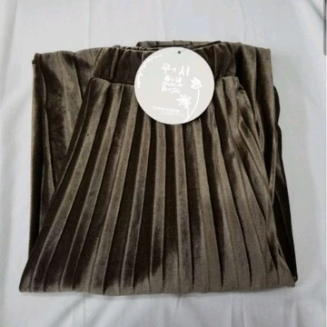 Inkini Rok Plisket Velvet Beludru Import Rok Panjang Muslim Rok Mayung Rok Plisket Glowing Korea