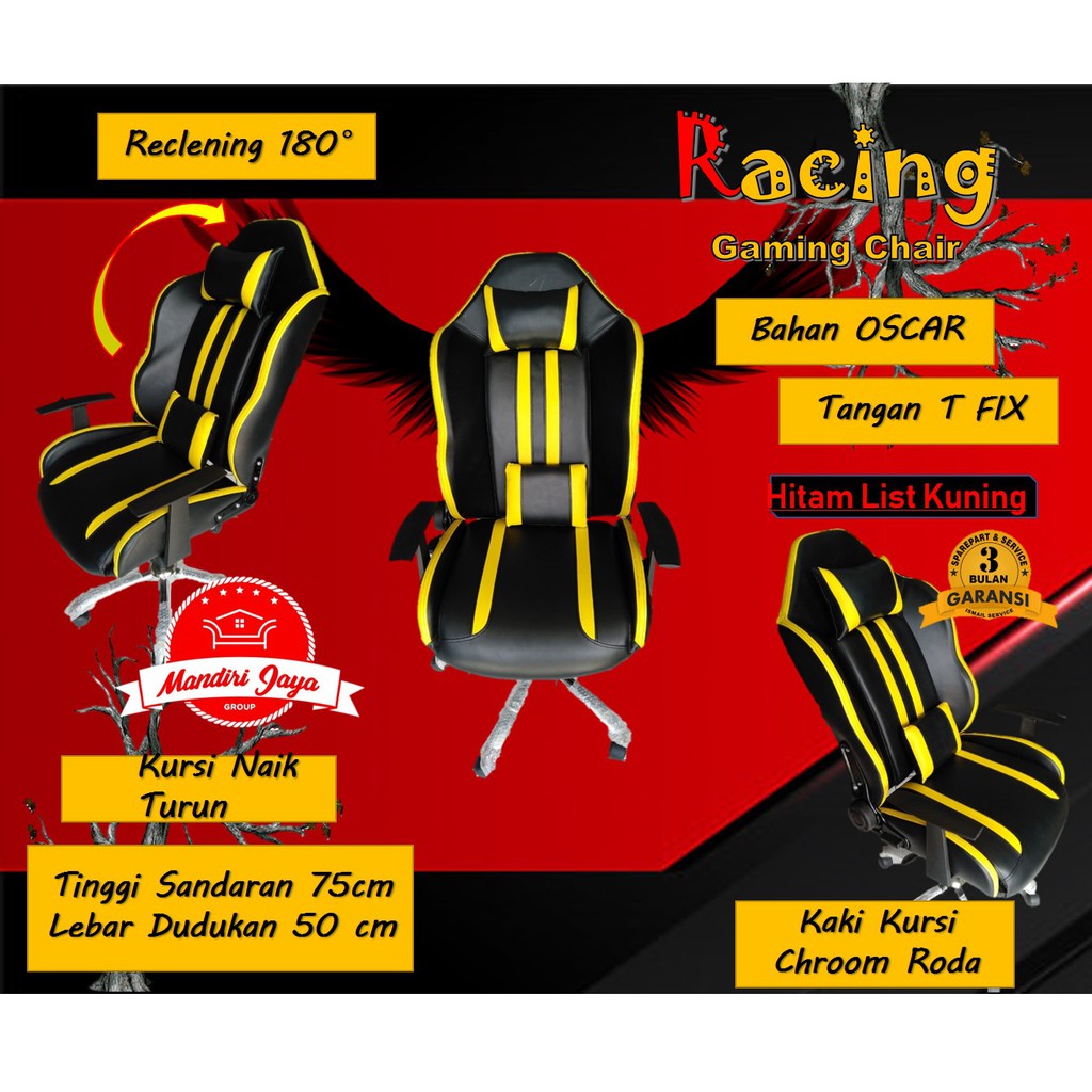 Jual Produsen Kursi Gaming Racing Reclin Kaki Chrome, Bergaransi ...