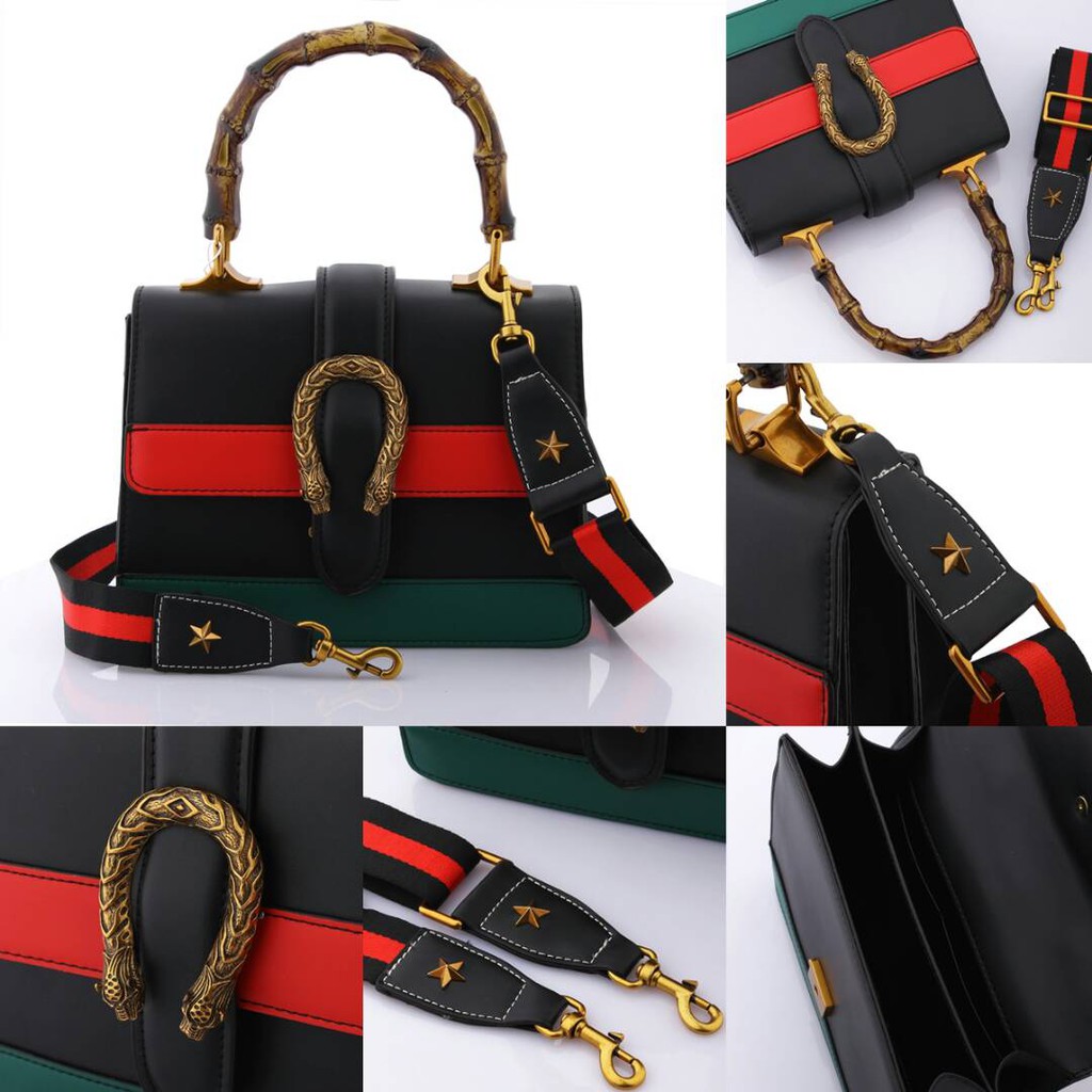 Jual Gucci Dionysus Striped Bamboo Top Handle BB Sz 24x17x9cm (2618