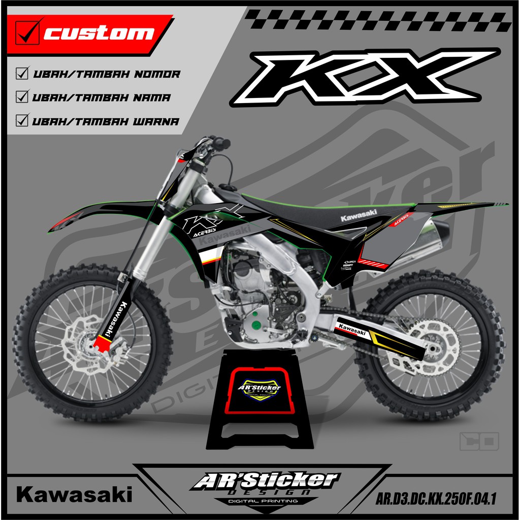 Jual Decal Sticker Motor Kawasaki Kx F Full Body Stiker Dekal Kx F Desain D