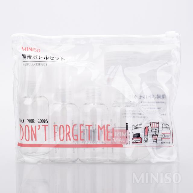 Jual Miniso Travel Bottle Kit Portable 8 Piece Travel Bottle Set