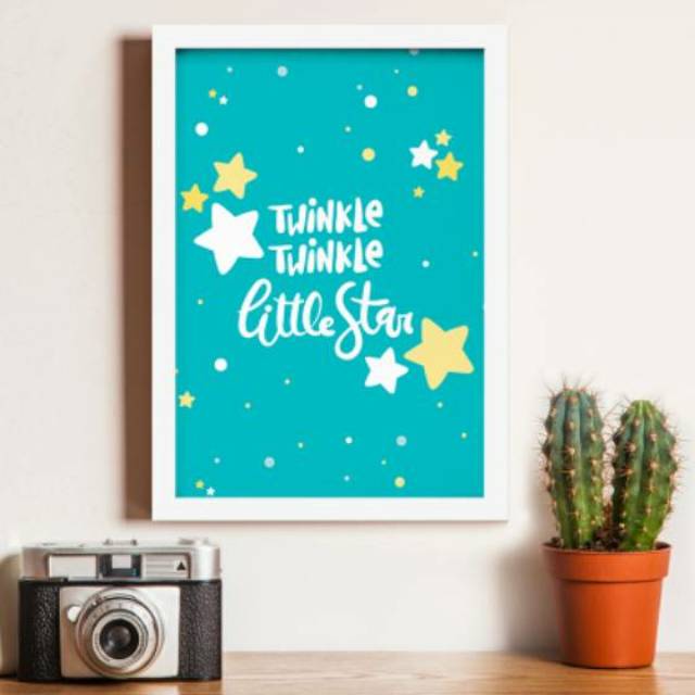 Jual Wall Decor Frame Bingkai Fiber Poster Cute Twinkle Twinkle Little ...