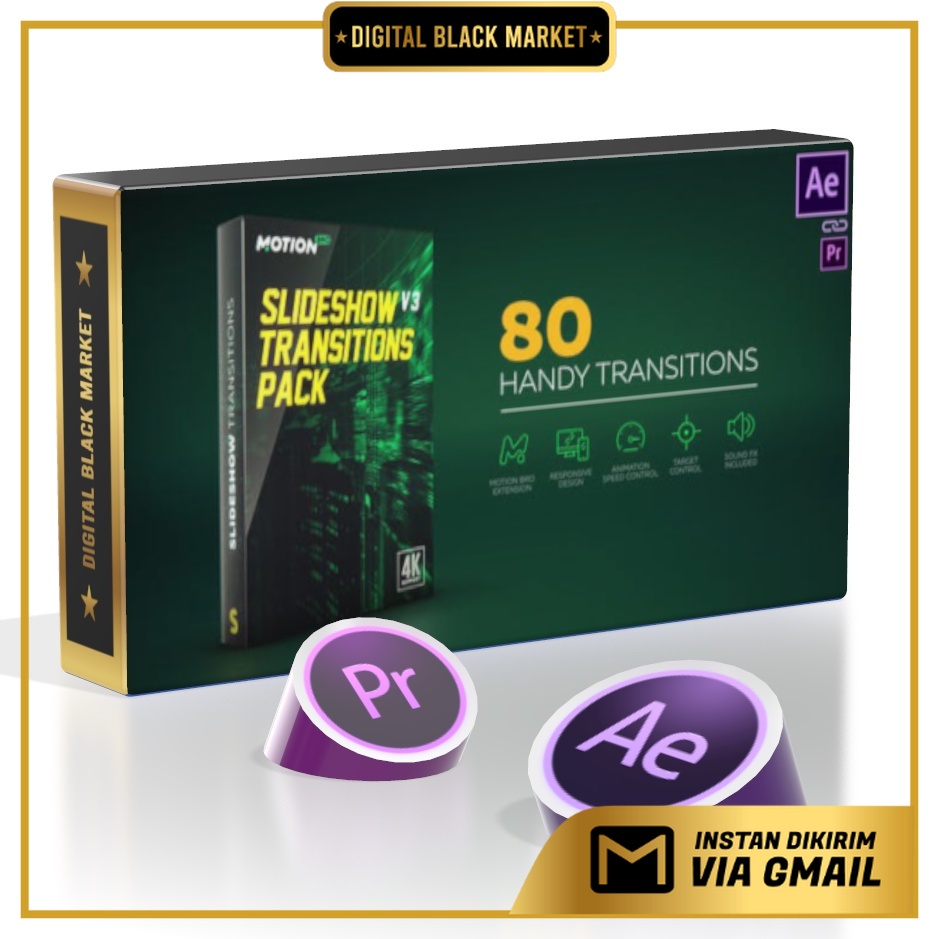 Jual Motion Bro Slideshow Transitions Pack After Effect (Extension