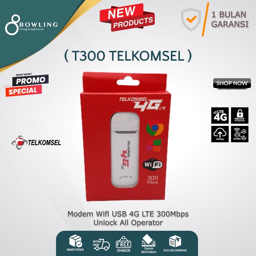 Jual Modem Wifi Usb 4g Lte 300 Mbps Unlock All Operator Gsm T300 Telkomsel Shopee Indonesia