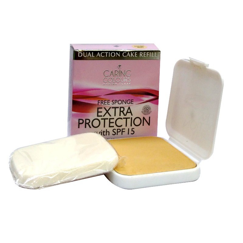 Jual Caring Colours Extra Protection With SPF 15 Free Sponge (Refill ...