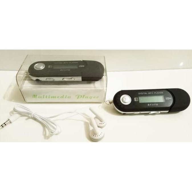 Jual USB MP3 Player LCD Display FM Radio TF Slot Hitam Shopee Indonesia