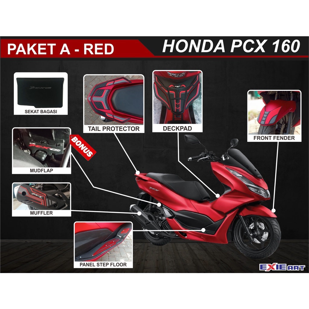 Jual PAKET KOMPLIT PROTECTOR PCX 160 - FULL SET AKSESORIS HONDA PCX 160 ...