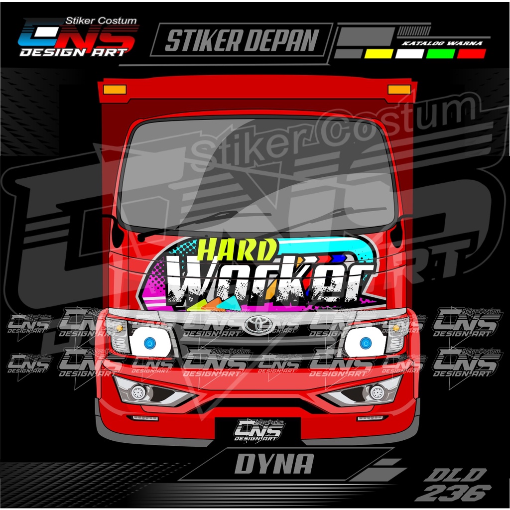 Jual Stiker Kabin Depan TRUK TOYOTA DYNA HARD WORKER Custom Bisa ...