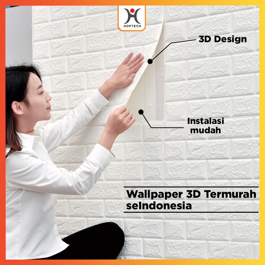 Jual TERMURAH !! WALLPAPER DINDING 3D FOAM MOTIF BATU BATA 70 X 77 CM ...