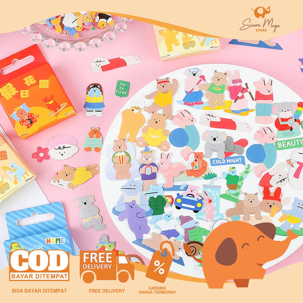 Jual Fuzzy Friends Activity Flake Stickers/Stiker Unik Lucu Murah ...