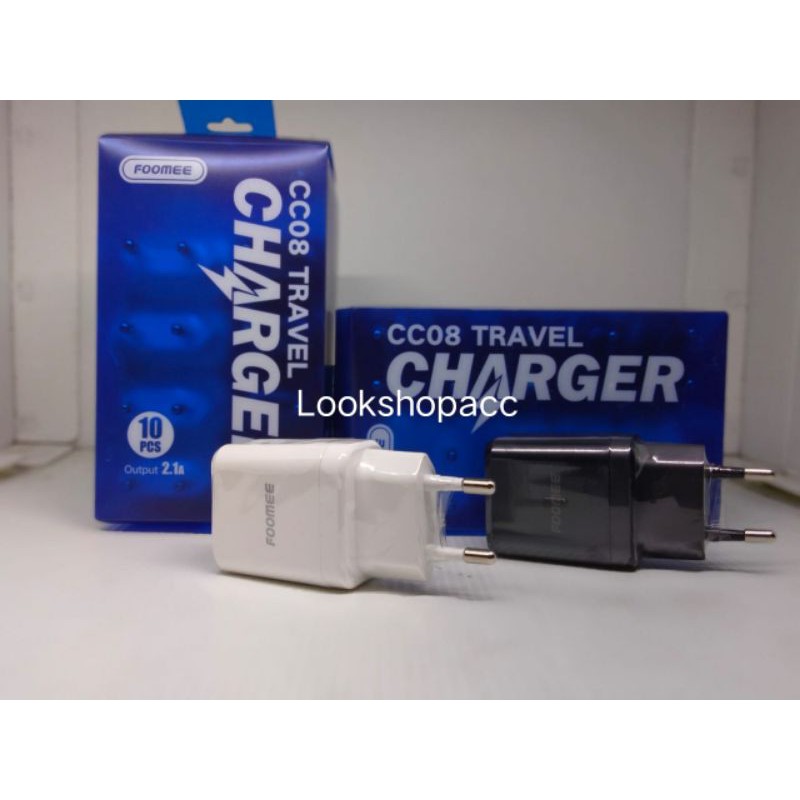 Jual FOOMEE CC08 / CC08s / CA12 TRAVEL CHARGER (1 BOKS ISI 10 PCS) 1 ...