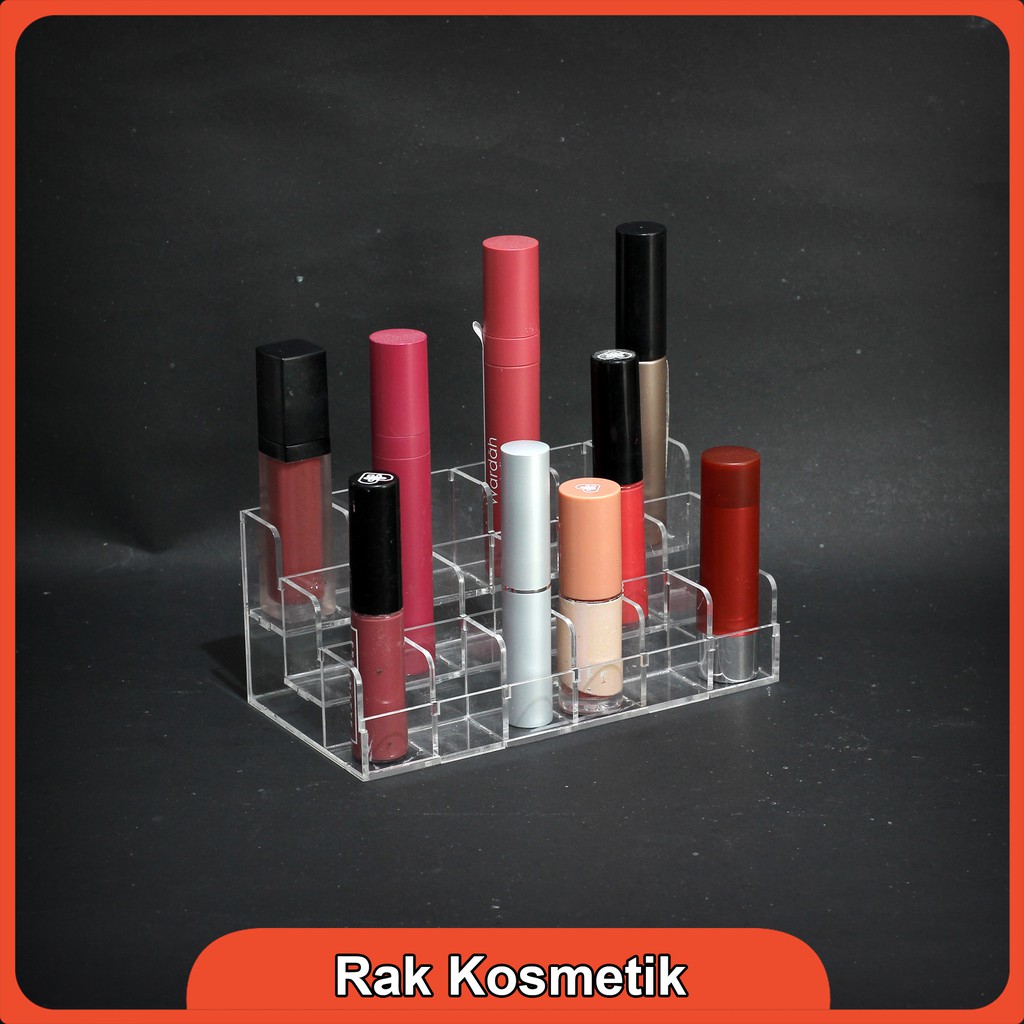 Jual Rak Akrilik Kosmetik Lipstik Kutek Model Tingkat Isi 18 | Shopee ...