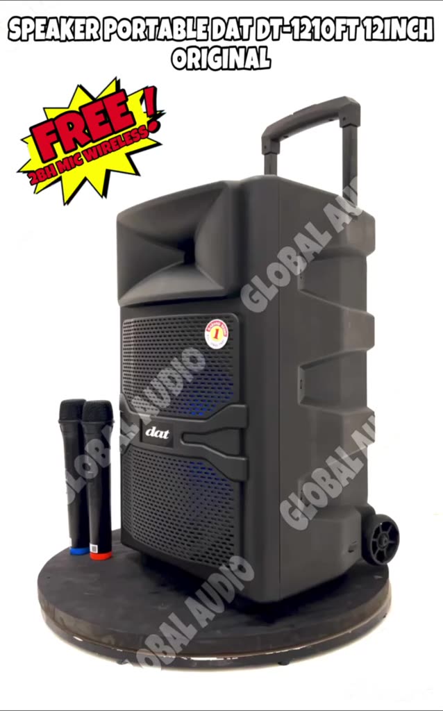 Jual Speaker Portable Wireless DAT DT 1210 FT Original Free 2bh Mic ...